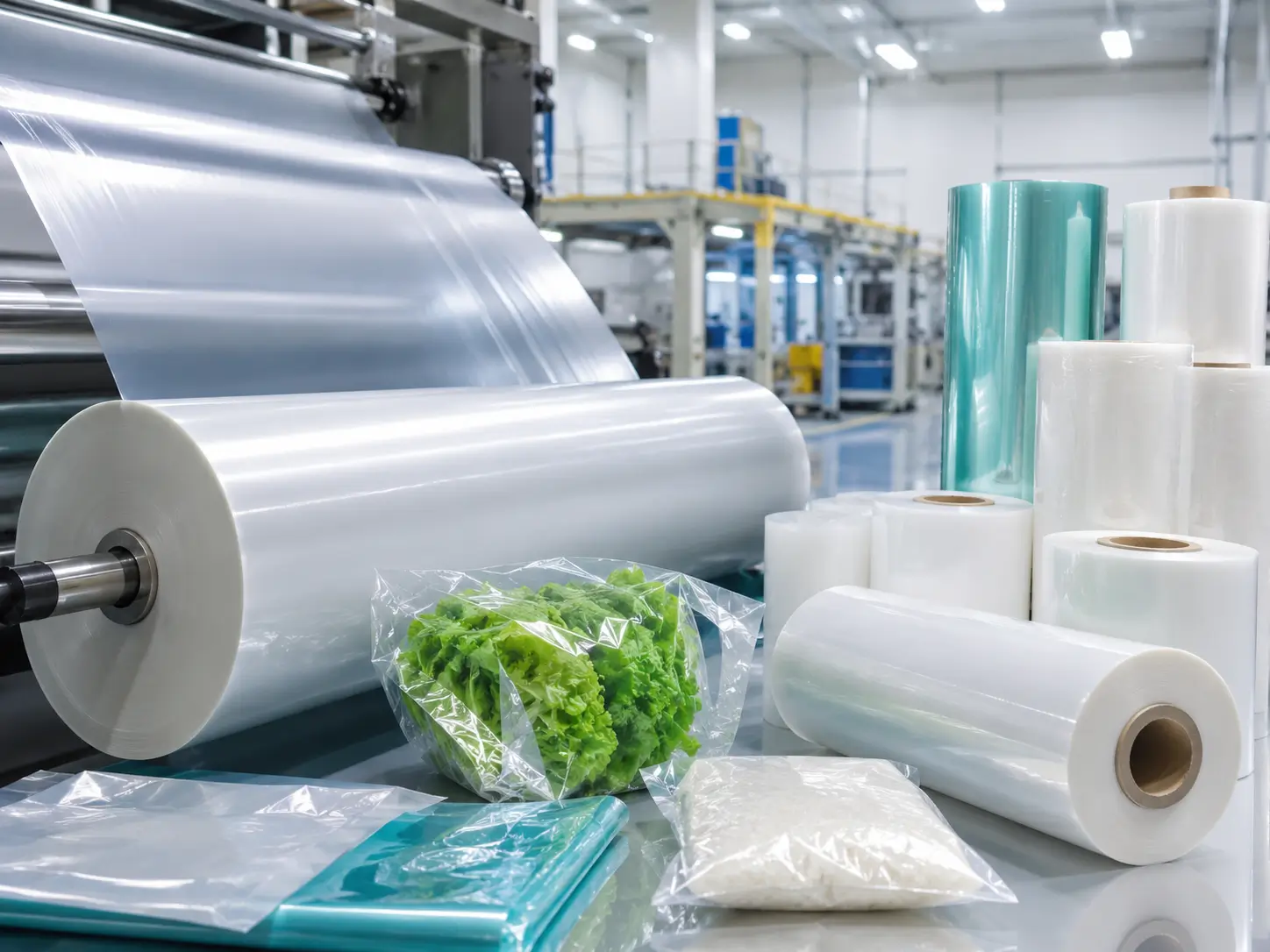 Polypropylene film rolls and flexible packaging