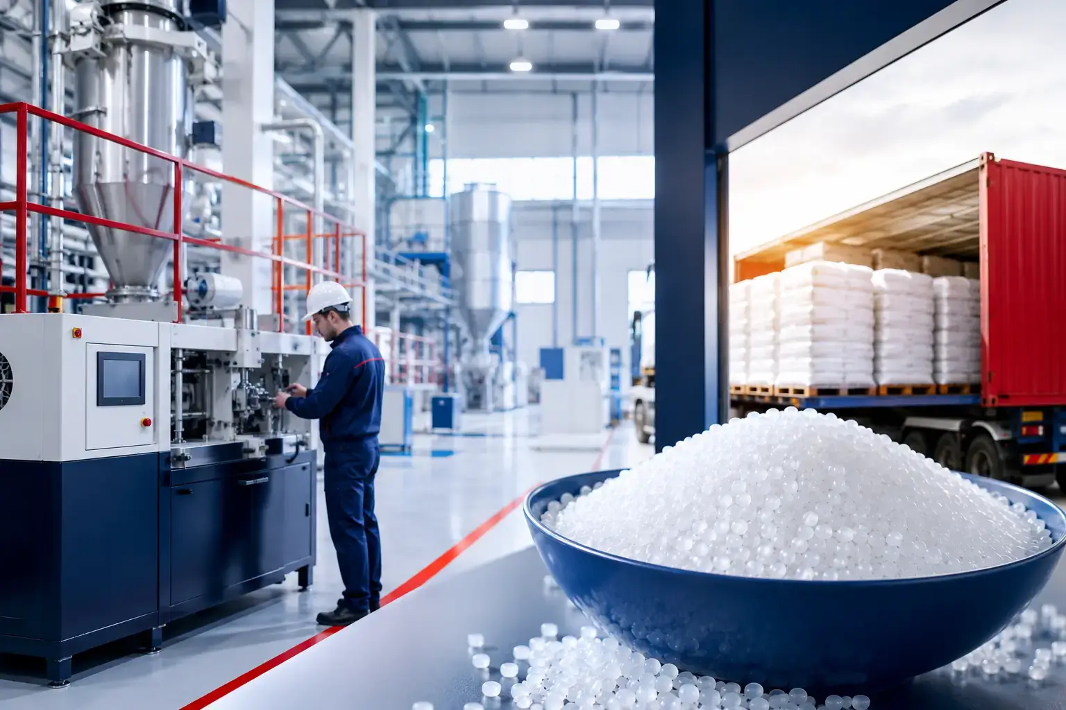 Polypropylene warehouse and material supply operations